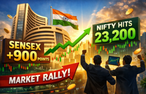 Indian Stock Markets Rally: Sensex Surges 900 Points, Nifty Crosses 23,200