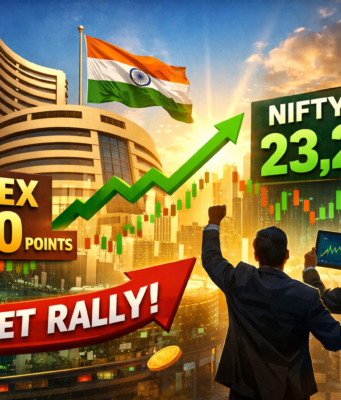 Indian Stock Markets Rally: Sensex Surges 900 Points, Nifty Crosses 23,200