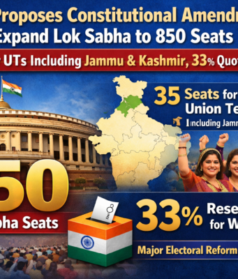 Centre Proposes Constitutional Amendment to Expand Lok Sabha to 850 Seats; 35 Seats for UTs Including Jammu and Kashmir, 33% Quota for Women