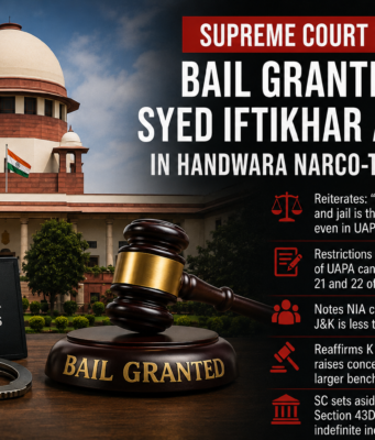 Supreme Court Grants Bail to Handwara Narco-Terror Accused Syed Iftikhar Andrabi, Reiterates ‘Bail is Rule, Jail Exception’